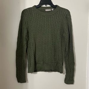 Croft & Barrow | Olive Green Cable Knit Pullover Sweater